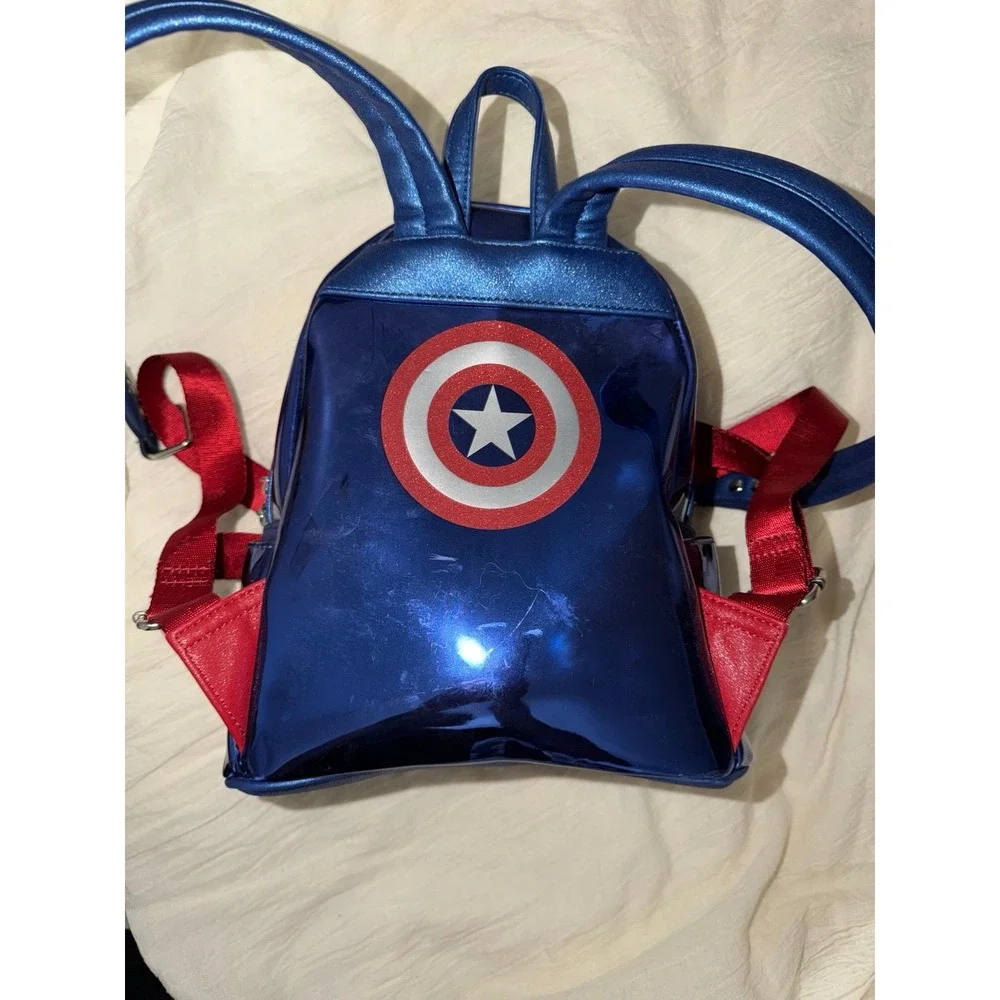 Marvel Infinity Saga Captain America Mini Backpack shines Metallic look